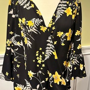 INC women’s floral blouse with flared-sleeves